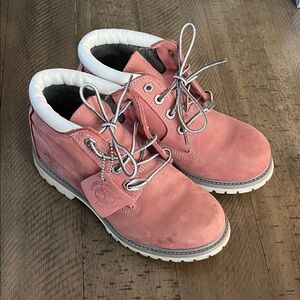 Timberland Pink Boots with White Accents